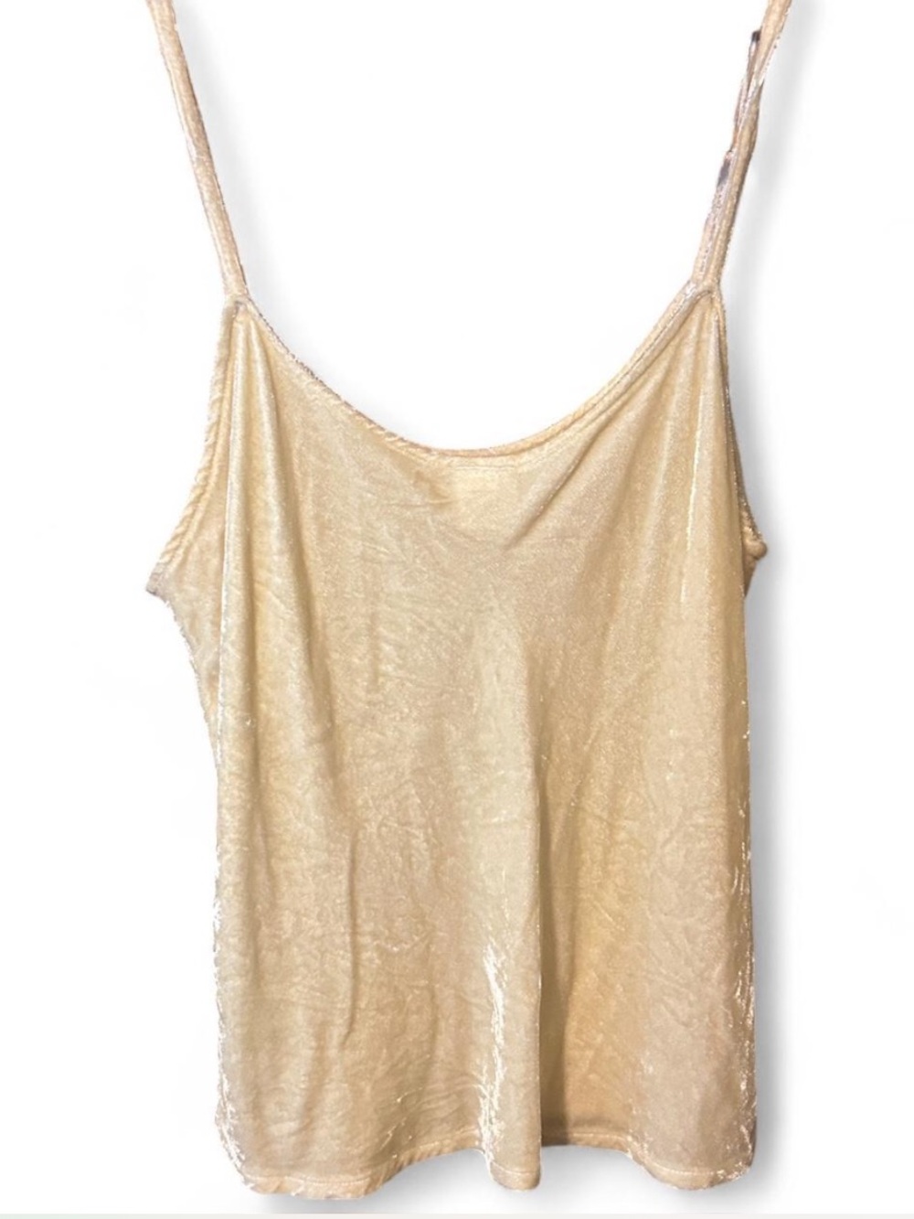 Women's Velvet Cami Tank Top - Pale Yellow